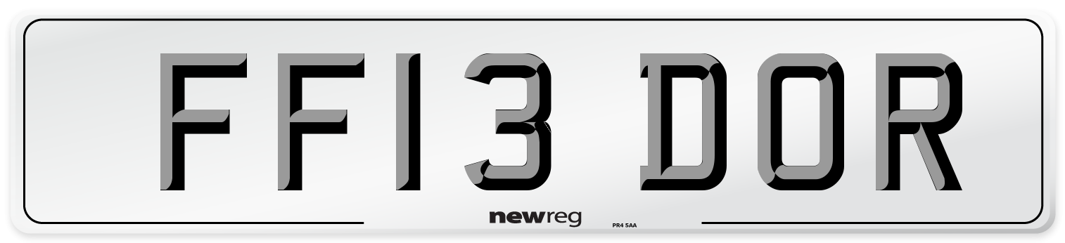 FF13 DOR Number Plate from New Reg